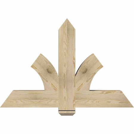 Ekena Millwork Redmond Rough Sawn Timber Gable Bracket, Douglas Fir, 48"W x 32"H x 6"D x 6"F, 16/12 Pitch GBW048X32X0606RED00RDF